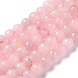 Rose Quartz Natural Rose Quartz Dyed Beads Strands, Round, 8~8.5mm, Hole: 1mm, about 47pcs/strand, 14.84~14.96''(37.7~38cm)
