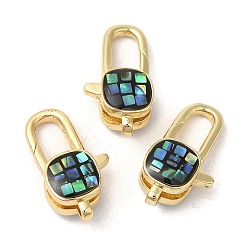 Черный Латунные эмалированные застежки-лобстеры, с оболочкой, долговечный, без свинца и без кадмия, реальный 18 k позолоченный, круглые, чёрные, 18x10x7 мм, отверстие : 1.4 мм