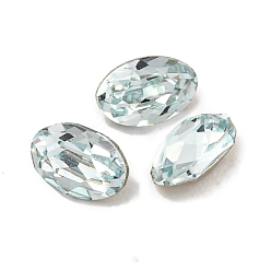 Индийский Сапфир Стеклянные стразы кабошоны, задние и задние, граненые, овальные, Индийский сапфир, 4x2.5x2 мм