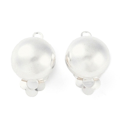 Серебро Латунная фурнитура для серег, для не проколотых ушей, серебряные, 20x13 мм, отверстие : 3 мм