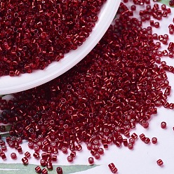 (DB0602) Teinté Argent Doublé Rouge Perles miyuki delica, cylindre, perles de rocaille japonais, 11/0, (db 0602) teinté argent doublé rouge, 1.3x1.6mm, trou: 0.8 mm, environ 20000 PCs / sachet , 100 g / sac