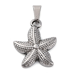 Нержавеющая Сталь Цвет 304 подвески из нержавеющей стали, морская звезда / морские звезды, цвет нержавеющей стали, 24x19.5x3.5 мм, отверстие : 3.5x5.5 мм