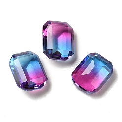 Amethyst Faceted K9 Glass Rhinestone Cabochons, Pointed Back, Rectangle, Amethyst, 10x8x4.2mm