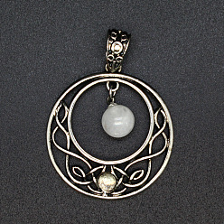 Хрусталь Природного кварца хрустальных подвесок, плоско-круглые, 35x31 мм