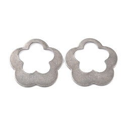 Stainless Steel Color 201 Stainless Steel Link Rings, Flower, Stainless Steel Color, 22.5x23x1mm, Hole: 11.5x15mm
