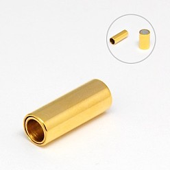 Golden 304 Stainless Steel Magnetic Clasps with Glue-in Ends, Ion Plating (IP), Column, Golden, 16x6mm, Hole: 4mm