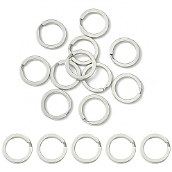 Stainless Steel Color 10Pcs 304 Stainless Steel Keychain Clasps, Split Key Rings, Stainless Steel Color, 20x2.5mm