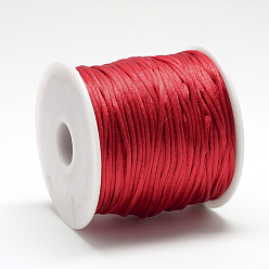 Red Nylon Thread, Rattail Satin Cord, Red, about 1mm, about 76.55 yards(70m)/roll
