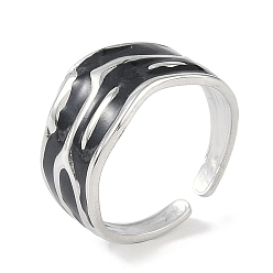 Нержавеющая Сталь Цвет 304 эмалевые кольца на пальцах манжеты из нержавеющей стали, широкие открытые кольца для женщин, цвет нержавеющей стали, регулируемый, 12 мм