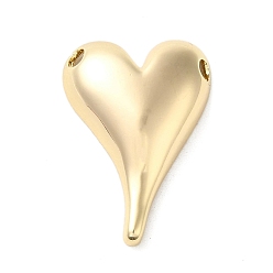 Настоящее золото 18K Латунные подвески, сердце, реальный 18 k позолоченный, 37x25.5x7 мм, отверстие : 3.5x4 мм