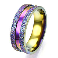 Rainbow Color 201 рифленое кольцо из нержавеющей стали для мужчин и женщин, Радуга цветов, размер США 12 3/4 (22 мм), широк: 8 мм