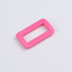 Hot Pink Plastic Rectangle Buckle Ring, Webbing Belts Buckle, for Luggage Belt Craft DIY Accessories, Hot Pink, 20mm