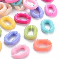 Mixed Color Opaque Acrylic Linking Rings, Quick Link Connectors, for Cable Chains Making, Oval, Mixed Color, 24x18x5mm, Inner Diameter: 13x7mm, about 403pcs/500g