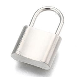 Stainless Steel Color 304 Stainless Steel Pendants, Padlock, Stainless Steel Color, 17.5x11x4mm, Hole: 7x6mm