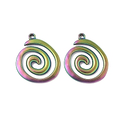 Rainbow Color Ионное покрытие (ip) 304 подвески из нержавеющей стали, вихревые, Радуга цветов, 23x19.5x2 мм, отверстие : 1.6 мм