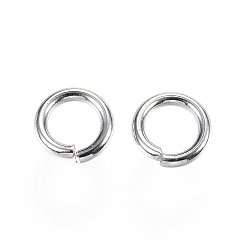 Stainless Steel Color Non-Tarnish 304 Stainless Steel Open Jump Rings, Stainless Steel Color, 8x1.5mm, 15 Gauge, about 5mm inner diameter, about 70pcs/20g