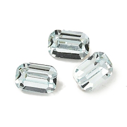 Индийский Сапфир Стеклянные стразы кабошоны, плоская задняя и задняя, граненые, прямоугольные, Индийский сапфир, 4x2.7x2 мм