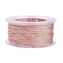 Pink Поликоттоновая нить и шнур, с металлической нитью, розовые, 1 мм, около 32.81 ярдов (30 м) / рулон