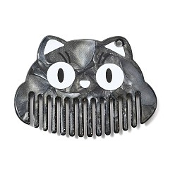 Шифер Серый Большие подвески из ацетата целлюлозы (смолы) с печатью, Очаровательная фигурка кошки, шифер серый, 44x60x2 мм