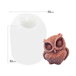 White Owl Shape DIY Candle Silicone Molds, Resin Casting Molds, For Candle Making, White, 6.8x8.2cm