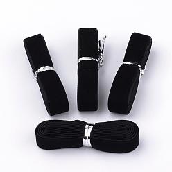Black 5/8 inch Single Face Velvet Ribbon, Black, 5/8 inch(16mm), about 1.094yards/bundle(1m/bundle)