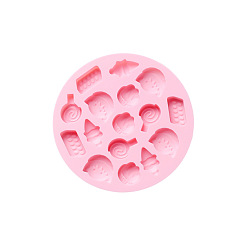 Pink Silicone Chocolate Cookie Candy Molds, Mixed Shapes, Baking Mold, Pink, 123x11mm