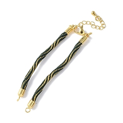 Темно-серый Нейлона шнур браслеты, для изготовления браслета с соединителем, с реечным покрытием, золотыми застежками-карабинами и удлинителями цепочек, долговечный, без кадмия и без свинца, темно-серый, 5-3/4~6x1/8x1/8 дюйм (14.7~15.2x0.3 см)