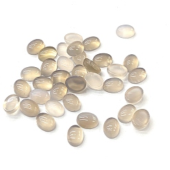 Серый агат Серый натуральный агата кабошоны, овальные, 8x6x3~3.5 мм