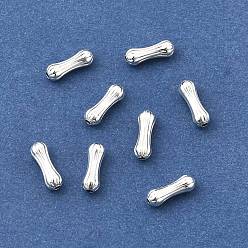 Серебро Латунные бусины, стойки покрытие, долговечный, без свинца и без кадмия, рифленый трубки, серебряные, 9x3 мм, отверстие : 1 мм