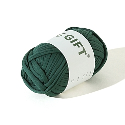 Sea Green Polyester Cloth Yarn, For Hand Knitting Thick Thread, Crochet Cloth Yarn, Sea Green, 5mm, about 32.81 Yards(30m)/Skein