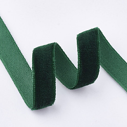 Dark Green Single Face Velvet Ribbon, Dark Green, 3/8 inch(9.5~10mm), about 50yards/roll(45.72m/roll)
