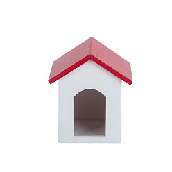 Red Mini Dollhouse Furniture Model, Dog House Scene Decoration, Red, 53x52x58mm