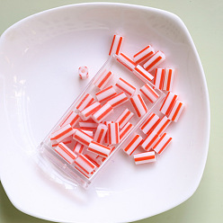 Малиновый Акриловые бусины, столбец с полосой, малиновый, 9x4 мм, о 40~50 шт / комплект