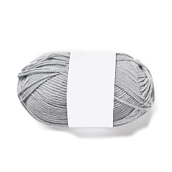 Silver Milk Cotton Knitting Acrylic Fiber Yarn, 4-Ply Crochet Yarn, Punch Needle Yarn, Silver, 2mm