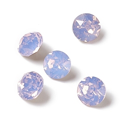 Rose Water Opal Opal Style K9 Glass Rhinestone Cabochons, Pointed Back & Back Plated, Diamond, Rose Water Opal, 6x4mm