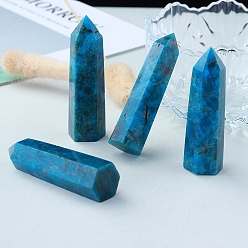 Apatite Point Tower Natural Apatite Home Display Decoration, Healing Stone Wands, for Reiki Chakra Meditation Therapy Decors, Hexagon Prism, 40~50mm