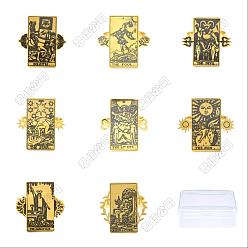 Antique Golden Unicraftale 8Pcs 8 Style Adjustable 304 Stainless Steel Tarot Card Finger Rings Set for Women, Antique Golden, Antique Golden, US Size 6 1/2(16.9mm), 1Pc/style