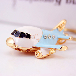 Turquoise Fashionable Creative Cute A380 Airplane Model Keychain Metal Pendant Key Chain Gift