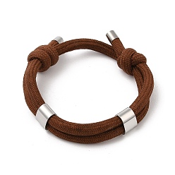 Коричневый Браслеты-боло из нейлонового шнура, браслеты слайдер для женщин мужчин, с 304 фурнитурой из нержавеющей стали, коричневые, внутренний диаметр: 2-1/2 дюйм (6.2 см)