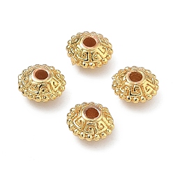 Настоящее золото 18K Латунные бусины, рондель, без кадмия и без свинца, стойки покрытие, реальный 18 k позолоченный, 5x3 мм, отверстие : 1.2 мм
