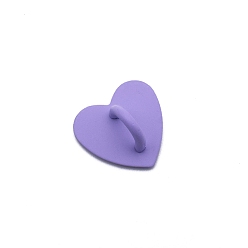 Medium Purple Zinc Alloy Cell Phone Heart Holder Stand, Finger Grip Ring Kickstand, Medium Purple, 2.4cm