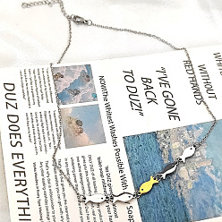 Золотой & Цвет Нержавеющей Стали Двухцветные 304 цепочки из нержавеющей стали в виде рыбьих звеньев для женщин, золотые и нержавеющая сталь цвет, 14.96 дюйм (38 см)