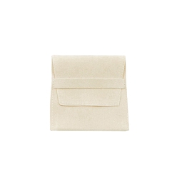 Beige Velvet Envelope Pouches for Jewelry, Square, Beige, 9x9cm