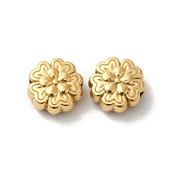 Real 18K Gold Plated 304 Stainless Steel Beads, Flower, Real 18K Gold Plated, 8x8x4mm, Hole: 1.5mm