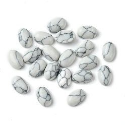 Howlite Synthetic Howlite Cabochons, Oval, 6x4x2~2.5mm