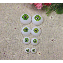 Yellow Green Craft Plastic Doll Eyes, Stuffed Doll Eyes, Half Round, Yellow Green, 18x9mm, 2pcs/pair