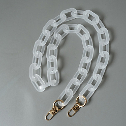 Clear Resin Bag Handles, with Iron Clasp, for Bag Straps Replacement Accessories, Light Gold, Clear, 86cm