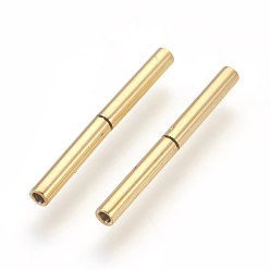 Golden Vacuum Plating 304 Stainless Steel Bayonet Clasps, Long-Lasting Plated, Column, Golden, 18~20x2mm, Hole: 1.2mm