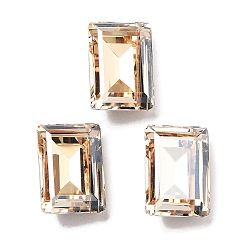 Золотая Тень K 9 кабошоны из стеклянного страза, задние и задние, прямоугольные, золотые тени, 14x10x5.5 мм