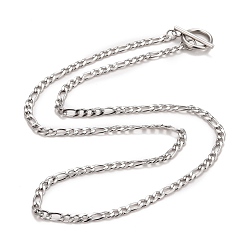 Stainless Steel Color 304 Stainless Steel Chain Necklaces, Stainless Steel Color, 19.64 inch(49.9cm)